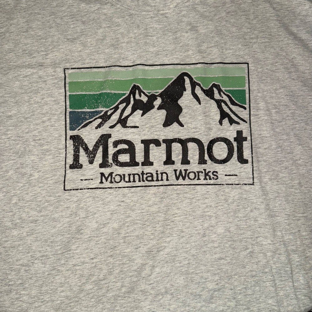 Marmot Gray Heather Mountain Graphic Tee, XL